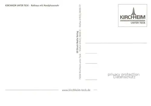 AK / Ansichtskarte Kirchheim_Teck Rathaus Mondphasenuhr Kirchheim Teck