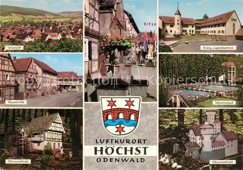 AK / Ansichtskarte Hoechst_Odenwald Hauptstrasse Obrunnschlucht Evangelische Jugendzentrum Hoechst_Odenwald