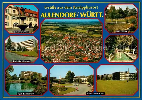AK / Ansichtskarte Aulendorf Park Sanatorium Schussental Klinik Fliegeraufnahme Aulendorf
