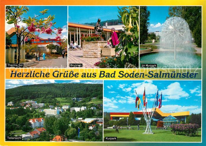 AK / Ansichtskarte Bad_Soden Salmuenster Therma Sol Kurpark Brunnen Bad ...