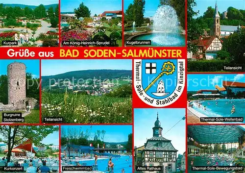 AK / Ansichtskarte Bad_Soden Salmuenster Freischwimmbad Altes Rathaus Thermal Sole Bewegungsbad  Bad_Soden Salmuenster