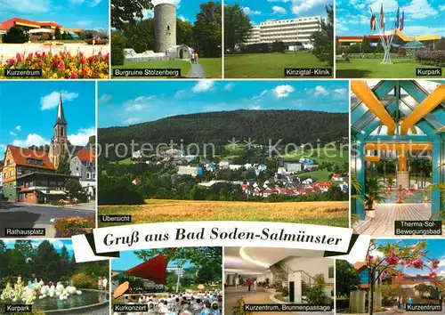 AK / Ansichtskarte Bad_Soden Salmuenster Kinzigtal Klinik Rathausplatz Kurzentrum  Bad_Soden Salmuenster