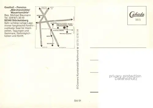 AK / Ansichtskarte Stoeckelsberg Gasthof Pension Maerchenmuehle  Stoeckelsberg