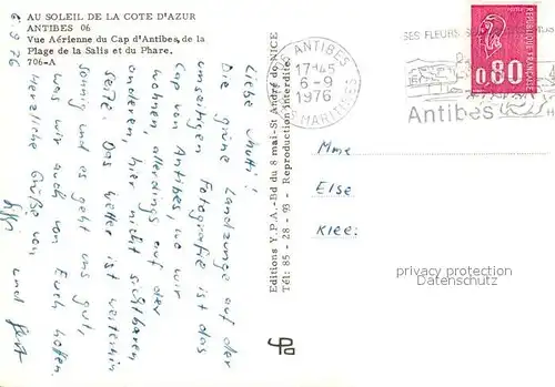 AK / Ansichtskarte Antibes_Alpes_Maritimes Vue Aerienne Plage de la Salis  Antibes_Alpes_Maritimes