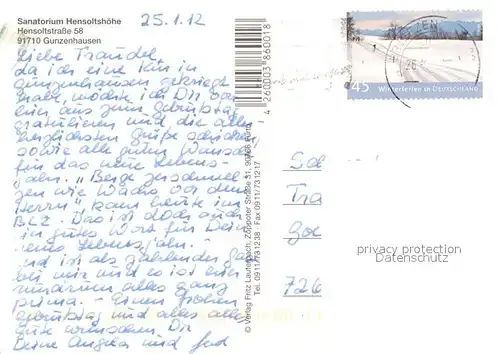 AK / Ansichtskarte Gunzenhausen_Altmuehlsee Sanatorium Hensoltshoehe  Gunzenhausen Altmuehlsee