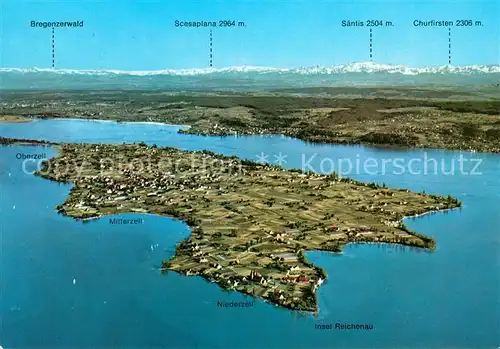 AK / Ansichtskarte Insel_Reichenau Fliegeraufnahme Insel Reichenau