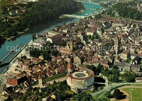 AK / Ansichtskarte Schaffhausen_SH Munot Altstadt Rhein Fliegeraufnahme Schaffhausen SH