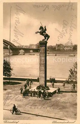 AK / Ansichtskarte Duesseldorf Ulandendenkmal Rheinbruecke Duesseldorf