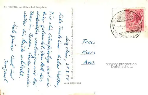 AK / Ansichtskarte Renon_Ritten San Verena Kirche Renon Ritten