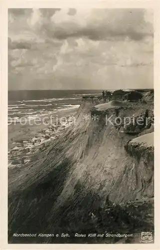 AK / Ansichtskarte Kampen_Sylt Rotes Kliff Strandburgen Kampen Sylt