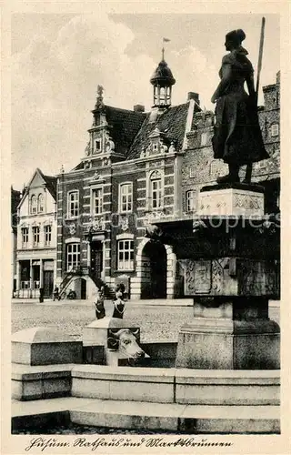 AK / Ansichtskarte Husum_Nordfriesland Rathaus Marktbrunnen Husum_Nordfriesland