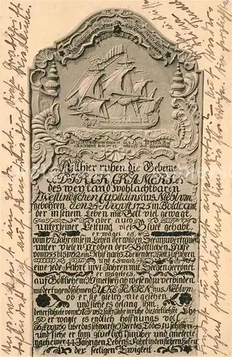 AK / Ansichtskarte Nieblum Grabstein Nieblum