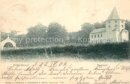 AK / Ansichtskarte Friedrichsruh_Aumuehle Mausoleum Friedrichsruh_Aumuehle