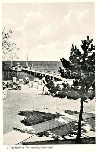 AK / Ansichtskarte Timmendorfer_Strand Strand Seebruecke Boote Timmendorfer_Strand