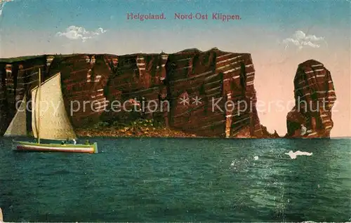 AK / Ansichtskarte Helgoland Nord Ost Klippen Segelboot Helgoland