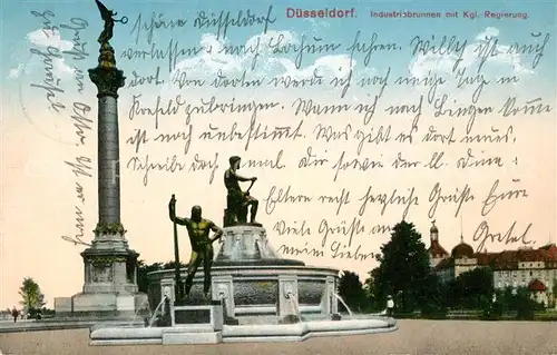AK / Ansichtskarte Duesseldorf Industriebrunnen Koenigliche Regierung Duesseldorf