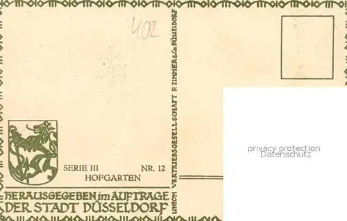 AK / Ansichtskarte Duesseldorf Hofgarten Duesseldorf