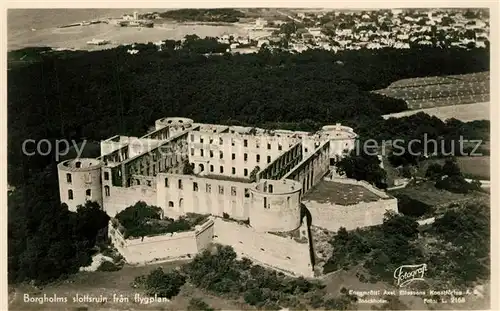 AK / Ansichtskarte Borgholm Fliegeraufnahme Schlossruine  Borgholm