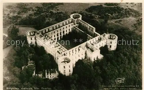 AK / Ansichtskarte Borgholm Fliegeraufnahme Schlossruine Borgholm