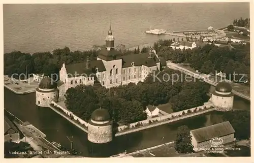 AK / Ansichtskarte Vadstena Fliegeraufnahme Schloss Vadstena