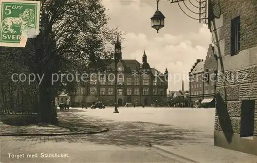 AK / Ansichtskarte Schweden Torget med Stadtshuset Schweden