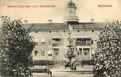 AK / Ansichtskarte Skelleftea Stadstraedgaerden Stadshuset Skelleftea