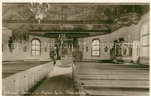 AK / Ansichtskarte Skansen_Stockholm Seglora Kyrka Altarraum Skansen_Stockholm