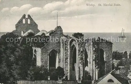 AK / Ansichtskarte Gotland Wisby Sankt Nicolai Ruine Gotland