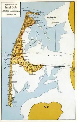 AK / Ansichtskarte Insel_Sylt Hindenburgdamm Panoramakarte Insel_Sylt