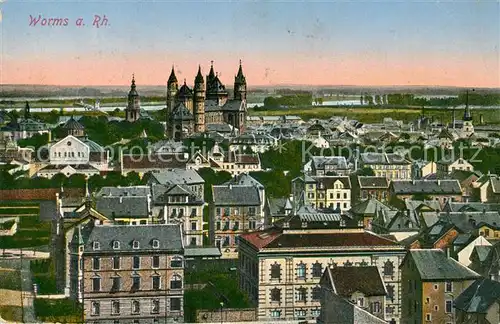 AK / Ansichtskarte Worms_Rhein Stadtpanorama mit Dom St Peter Worms Rhein