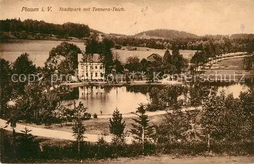 AK / Ansichtskarte Plauen_Vogtland Stadtpark mit Tenerateich Plauen_Vogtland