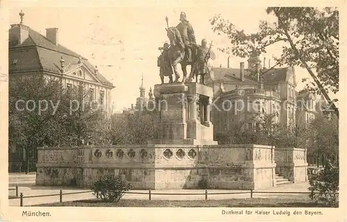 AK / Ansichtskarte Muenchen Denkmal fuer Kaiser Ludwig den Bayern Marinepost Veltens Lichtdruckkarten Muenchen