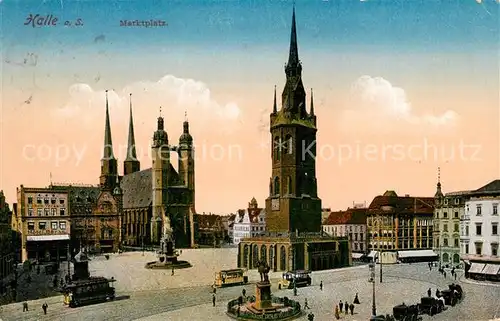 AK / Ansichtskarte Halle_Saale Marktplatz Kirche Halle_Saale