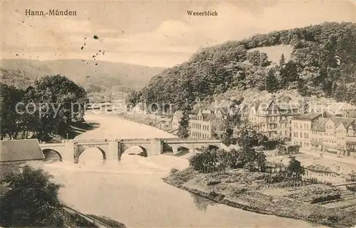 AK / Ansichtskarte Hann._Muenden Weserblick Hann. Muenden