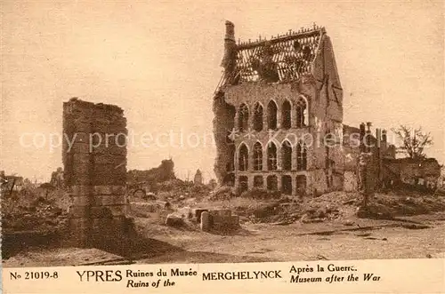 AK / Ansichtskarte Ypres_Ypern_West_Vlaanderen Ruines du Musee Merghelynck Ypres_Ypern