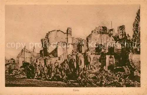 AK / Ansichtskarte Etain Zerstoertes Dorf im WK1 Etain