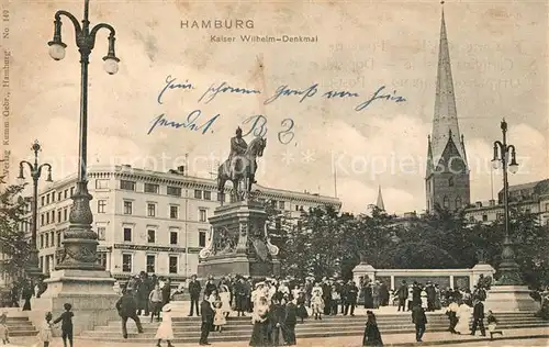 AK / Ansichtskarte Hamburg Kaiser Wilhelm Denkmal Hamburg