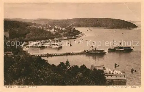 AK / Ansichtskarte Flensburg Foerde mit Gluecksburger Bucht Flensburg