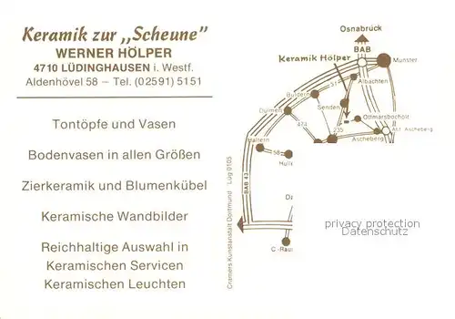 AK / Ansichtskarte Luedinghausen Fliegeraufnahme Keramik zur Scheune Luedinghausen