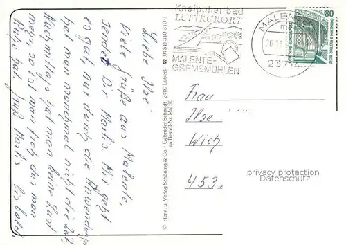 AK / Ansichtskarte Malente Gremsmuehlen Klinik Muehlenberg Malente Gremsmuehlen