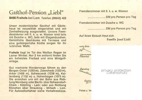 AK / Ansichtskarte Frahels_Oberpfalz Pension Liebl Frahels Oberpfalz