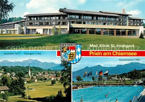 AK / Ansichtskarte Prien_Chiemsee Klinik St. Irmingard Freibad  Prien Chiemsee