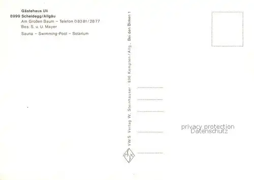 AK / Ansichtskarte Scheidegg_Allgaeu Gaestehaus Uli Scheidegg Allgaeu