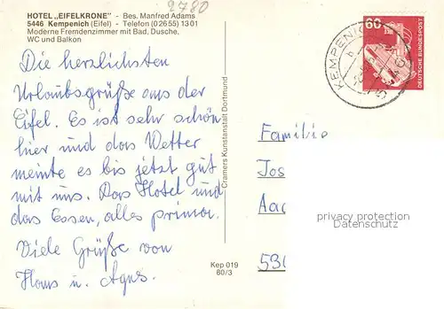 AK / Ansichtskarte Kempenich Hotel Eifelkrone Kempenich