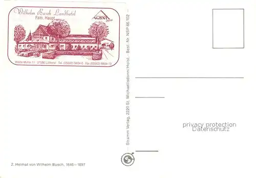 AK / Ansichtskarte Luethorst Wilhelm Busch Landhotel Luethorst