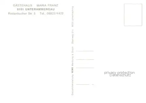 AK / Ansichtskarte Unterammergau Gaestehaus Maria Franz Unterammergau