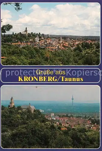 AK / Ansichtskarte Kronberg_Taunus Panorama Blick nach Frankfurt Fernsehturm Kronberg Taunus