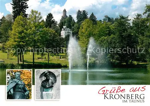 AK / Ansichtskarte Kronberg_Taunus Schillerweiher Stadtpark Kaiser Friedrich Anton Burger Kronberg Taunus