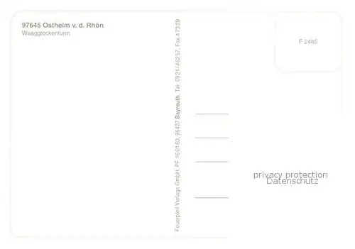 AK / Ansichtskarte Ostheim_Rhoen Waagglockenturm Ostheim_Rhoen