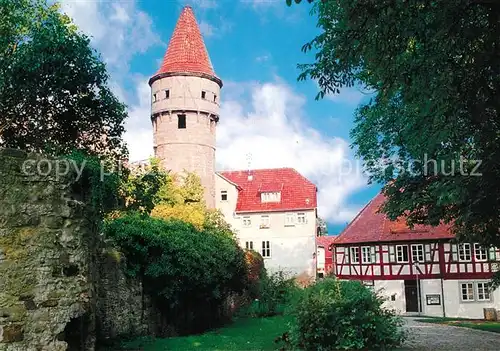 AK / Ansichtskarte Ostheim_Rhoen Kirchenburg Sankt Michael Aussenanlage Schulglockenturm Ostheim_Rhoen